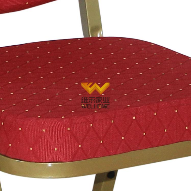 Red seat metal banquet chair for meetings/events